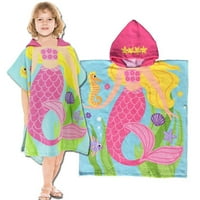 Hemoton sirena za ispis ogrtača Nosiva odjeća za plažu crtani kupatilo rube s kapuljačom za djecu
