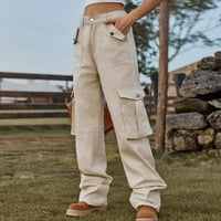 Šumport Žene teretne hlače High Struk Teretne bahaće pantalone hlače široke noge casual pantalone sa