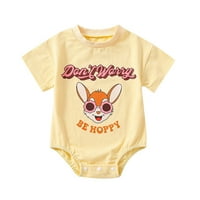 Dječja djevojka odjeća s kratkim rukavima slatka crtana print slovom Bodičara Romper Baby Bodysuit unisex