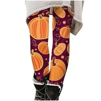 Voncos casual pantalone za žene na prodaju-Tummy Control Lagane cvjetne tiskane Halloween pantalone