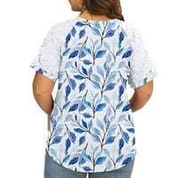 Ženske majice Plus veličine Tunički vrhovi Dugme Ležerne prilike majice V-izrez kratki rukav čipke Ters