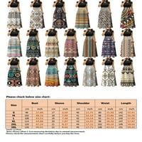 GRIANLOOK Women Maxi haljine s kratkim rukavima Summer Beach Sundress digitalni tisak duga haljina dame