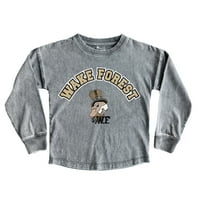 Mladi Gameday Couture Grey Wake Forest Demon Deacons Faded Wash Pulover Top
