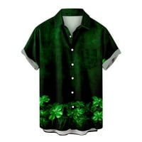 TKLpehg muški majice kratkih rukava St. Patrickov dan Print casual rever bluza Labavi fit košulje na