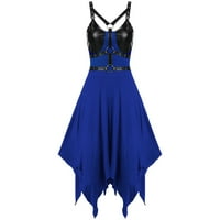 Xihbxyly Clearsance Retro haljina za žene, ženska gotička haljina za panke bez rukava haljina na hladnom ramenu haljine ženske kaiše srednje dužine haljine # dnevne ponude Cleariance Blue XL