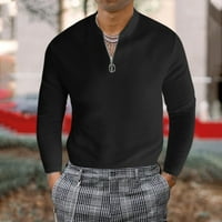 Muška polo košulja Muška modna casual ovratnik pune boje dugih rukava majica top bluza