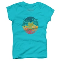 Aquatic Rainbow Girls Ocean Blue Graphic Tee - Dizajn od strane ljudi L