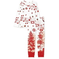 Notes & Xmas Trees Ispiši Pajama Postavlja za žene Mekane pidžame donje rublje, Snig-Fit Spavaće rublje