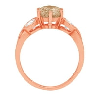 1.72CT okrugli šampanjac simulirani dijamant 14k 14K ruža Gold Gold Angagement Kamena prstena veličine
