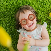 Dječji sunčani naočale za dječake za dječake Djevojke Toddler Lijepo okrugle cvjetne staklene naočale U9N UV naočale u obliku 1- g1h1