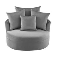 Okretna okrugla stolica s jastucima za bacanje, baršun kauč kafići sa ergonomskom zakrivljenom leđima,