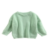 Treegren Toddler Djevojka dječaka Džemper okrugli vrat dugih rukava bombona boja pleteni pulover vrhovi