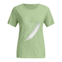 Havajske majice za ženske kratkih rukava kratkih rukava, ležerna ispis zelena l