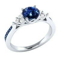 Miyuaadkai prstenovi četiri kandže safir zircon elegantni prsten za rinestone safir nakit za žene modne pune dijamant cirkonski prstenovi za žene veličine nakita plava 7