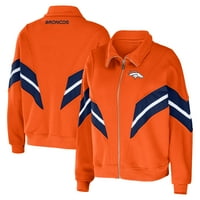 Ženska habanje Erin Andrews narančasti Denver Broncos Plus veličina Dye Stripe Full-Zip jakna