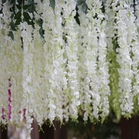 Umjetna svila Wisteria Vine Rattan Garland Lažni viseći cvijet vjenčanica Kućni vrt Otvoreni ceremonija Cvjetni dekor, 3. Stopala