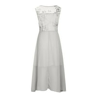 Midi haljina za žene Ljeto casual visoki struk šifon haljina okrugla V Slojevito izrez Tvrtka elegantna