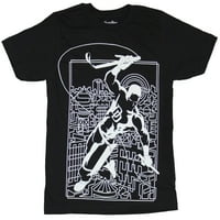 Majica Daredevil Muška - bijela obložena Daredevil iznad grada Bo