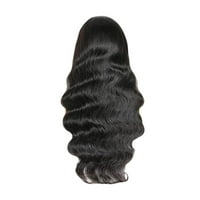 Perike za ljudske kose za žene Crna boja prirodne čipke kose crne kose duge perike modne seksi valne