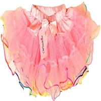 Wenchoice Girl's Pink Tutu sa Rainbow Trim S