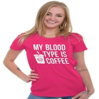 Moja krvna vrsta kafe kofeina kofeina Obična ženska majica Dame Tee Brisco brendovi 3x