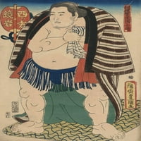 Sumo hrvač kagamiiwa sa zapadne strane c. Poster Print Autor Utagawa Toyokuni