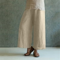 Ylioge labavi modni pantalone za žene Palazzo posteljina visoki struk casual široke hlače za noge proljeće