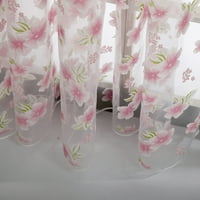 Virmaxy Flower Sheer Curking Tulle Prozor Prozor Voile Tkanina od drapea