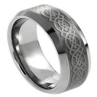 Carbide od karabida od karabida sa keltskim dizajnom za vjenčani prsten za muškarce ili dame