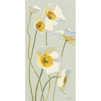 Tangletown Fine Art 'White on White Poppies Panel I' Print na platnu