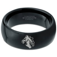 Tungsten Bronco konjski konji Konjičke konjice Equideae Band prsten Muškarci Žene Udobnost Fit crna