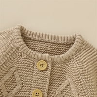 Fattazi Baby Girl Boy Knit Cardigan džemper Topli pulover vrhovi TODDLER Čvrsti gornji odjeća kaput