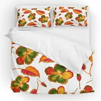 Poklopac posteljine prekrivač pokriva za 3-komadni odijelo Prekrivač poklopac elegantan hibiskus cvijet