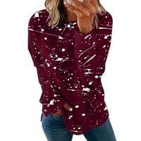 Košulje s dugim rukavima za žene Ležerne prilike Leasual moda O-izrez Leopard Ispis Pulover Bluze vrhovi