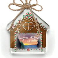 Ornament tiskano jedno obodno jezero Retro dizajn šećerne mlinsko jezero Božić Neonblond
