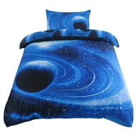 Poklopac od poliestera Piccocasa Poliester Galaxy Sky za dva kreveta, 2 komada, plava
