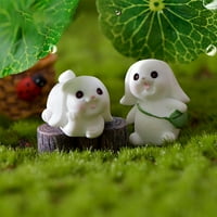 KINZD BUNNY FIGURINA CARTONA REALISTIČNA Čvrsta ljupka minijatura za životinje od zeca za lutku