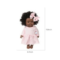AOKSEE Obrazovanje igračka, pokloni za obitelj, crne lutke za bebe s odjećom A, fracican Realistic Baby