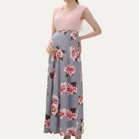 Baycosin materinstvo Maxi haljina Patchwork Color cvjetni ispis Ljetne ženske haljine