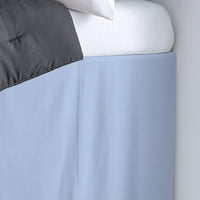 Dorm soba sa krevetom - College Dvojna tonska spavaća suknja - Dvije spavaće sobe - College dugačka spavaća soba Sik - Brušena mikrofibrana posteljina - Twin-XL - 60 pad, svijetlo plava