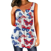 OAVQHLG3B 4. jula odijela za ženska američka zastava majica Ljetni vrhovi za žene bez rukava Ljubav
