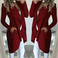 Cardigan džemperi za žene Dressy ljeto Čvrsta boja čvrsta boja rever slim dugačak dugačak vjetar kardigan