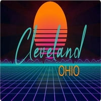 Cleveland Ohio Frižider Magnet Retro Neon Dizajn