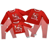 Fanvereka Family Božićni podudaranje pidžama set vrhova Stripe duge hlače za spavanje za tatu mamu djecu