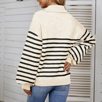 Prevelizirani džemperi za žene Jesen Trendy vrat za čamac Batwing dugih rukava na vrhu bočnog proreza