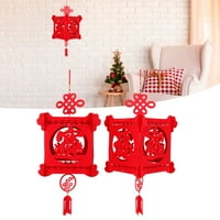 2SET kineski festival Tradicionalni crveni fenjeri sa ukrasom znakova bogatstva bogatstvo