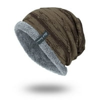 HHEI_K Unise pletene kape za žene muškarci Fleece obložene skijama Slouchy Winter Hat