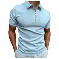 Ležerne prilike tiskane majice s kratkim rukavima na vrhu bluza na košulju za blube okreće ovratnik, bluza s kratkim majicama za muške poslovne radove