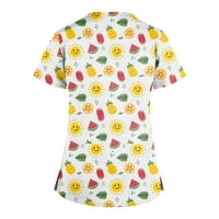 Ženski ljetni vrhovi Bluza Radna odjeća Kratki rukav Graphic Print ženska majica Crew Crt Yellow 3xl