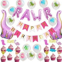 Dinosaur party ukrasi za djevojku Pink Dinosaur Balone isporučuje torte za torte za torte sirove balone